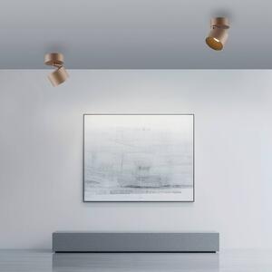 PURE LED stropní bodové osvětlení Cup, bronzová barva, Ø 9,5 cm, kov, stmívatelný, Bronz / starožitná mosaz, Obývací pokoj / jídelna, kov, Moderní
