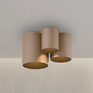 PURE LED stropní svítidlo do koupelny Point, bronzová barva, 18 cm, 3 žárovky., stmívatelný, Bronz / starožitná mosaz, Koupelna, kov, Moderní