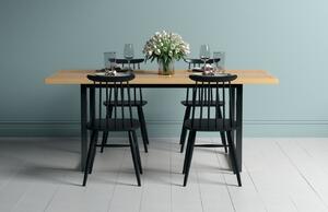 Dubový rýhovaný jídelní stůl Woodman Camden s březovou podnoží 180 x 90 cm