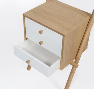 Bílý dubový noční stolek Woodman Wiru I. 51 x 35 cm