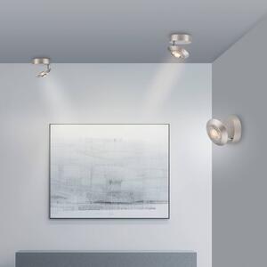 PURE LED stropní svítidlo Oculis, stříbrná barva Ø 15 cm železo/sklo, stmívatelný, Chrom / stříbro, Obývací pokoj / jídelna, Moderní