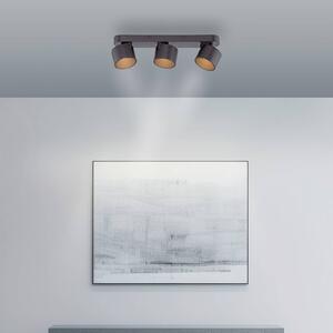 PURE LED stropní bodové osvětlení Cup, černé, délka 56 cm, kovové, 3ramenné., stmívatelný, Černá, Obývací pokoj / jídelna, kov, Moderní