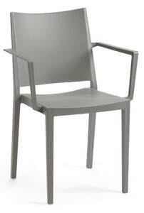 ROJAPLAST Zahradní židle - MOSK ARMCHAIR, plastová Barva: šedá