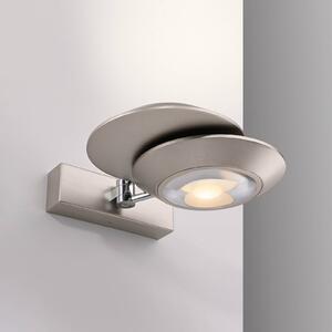 PURE LED nástěnné světlo Oculis, stříbrná barva 30 cm, železo, 2 svítidla., stmívatelný, Chrom / stříbro, Obývací pokoj / jídelna, Moderní