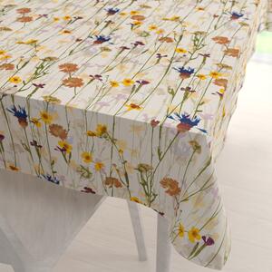 Biante Bavlněný obdélníkový ubrus Sandra SA-571 Luční kvítí na krémovém 50x100 cm