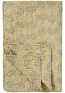 Prošívaný přehoz Soft yellow /off white / grey 130 × 180 cm