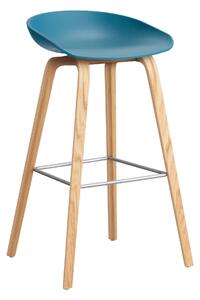 HAY Barová židle AAS 32, H75, Oak / Azure blue
