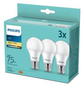 SADA 3x LED Žárovka Philips A60 E27/10W/230V 2700K