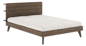 Hnědá dvoulůžková postel z borovicového dřeva s roštem 180x200 cm Retreat – Karup Design