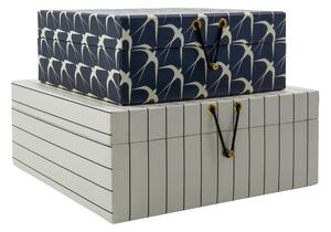 Papírový úložný box Keep Sand / Dark Grey – set 2 ks