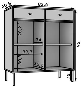 Kombinovaná minimalistická komoda DENRA - zelená