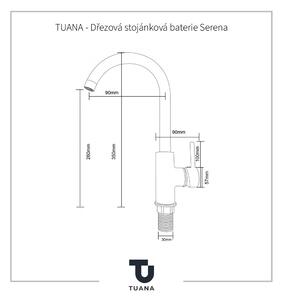 TUANA - Dřezová stojánková baterie Serena - chrom