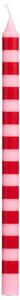 Svíčka Taper Red / Light Pink Stripes 20 cm