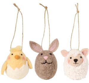 Závěsná velikonoční dekorace Chicken / Bunny / Sheep Zajíček