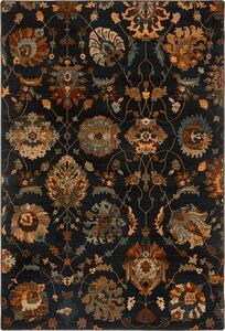 Kusový koberec vlněný Dywilan Superior Latica Tabaka Černý Modrý Rozměr: 200x300 cm