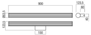 Redo 01-3264 Dizzy, koupelnové nástěnné svítidlo, LED 18W 3000/4000K, černá, délka 90cm, IP44