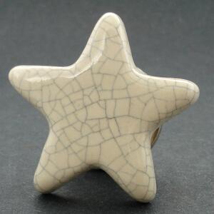 Keramický úchyt-Hvězda-krém Barva kovu: antik světlá