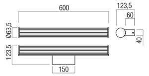 Redo 01-3360 Dizzy, koupelnové nástěnné svítidlo, LED 12W 3000/4000K, bílá, délka 60cm, IP44
