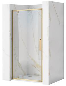 Rea Rapid Swing, 1-křídlé sprchové dveře 900x1950 mm, 6mm čiré sklo, zlatý matný profil, REA-K2502