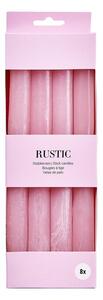 RUSTIC Sada svíček 8 ks - starorůžová