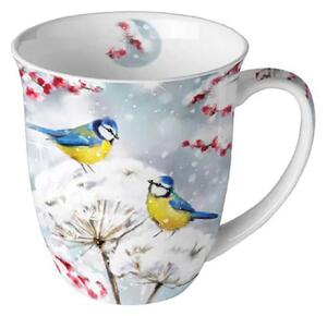 Porcelánový vánoční hrnek Sýkorky 400 ml