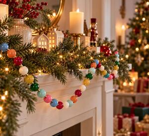 X-MAS Girlanda skleněné koule 121 cm - mix