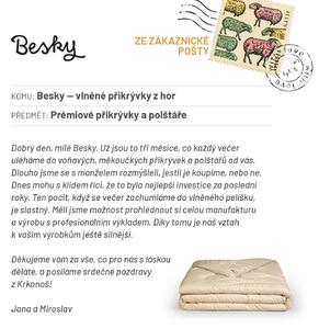 Dvoulůžková vlněná přikrývka Besky Premium — luxusní vlněná deka pro dva z nejlepší ovčí vlny z Beskyd