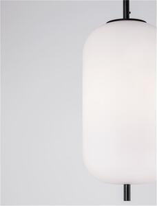 Nova Luce Závěsné svítidlo LATO černý kov a opálové sklo E27 1x12W