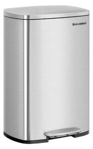 Odpadkový koš s pomalým zavíráním TIDY, 50 l, stříbrná SongmicsHome