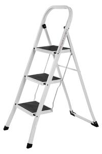 Skládací schůdky STEP, 3 stupně, max. 150 kg, bílá/černá SongmicsHome