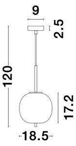 Nova Luce Závěsné svítidlo LATO opálové sklo antický mosazný kov černý kabel E14 1x5W