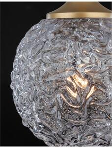Nova Luce Závěsné svítidlo MIRANO čiré strukturované sklo a broušená zlatá Ocel G9 1x5W
