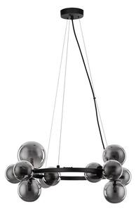 Nova Luce Závěsné svítidlo ODILLIA kouřové šedé sklo a matná černá G9 11x5W