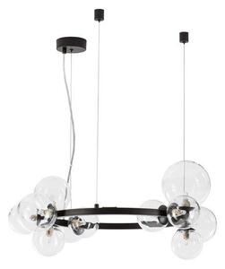 Nova Luce Závěsné svítidlo ODILLIA matný černý kov a sklo G9 11x6W