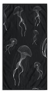 Černobílá plážová osuška 90x180 cm Jellyfish – DecoKing