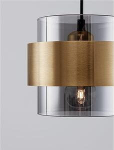 Nova Luce Závěsné svítidlo SIANNA kouřové sklo mosazný zlatý kov E27 3x12W
