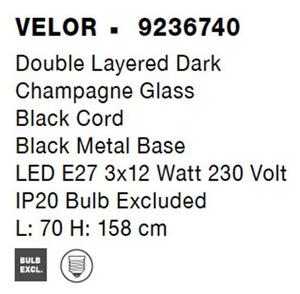 Nova Luce Závěsné svítidlo VELOR dvouvrstvé šampaň sklo E27 3x12W