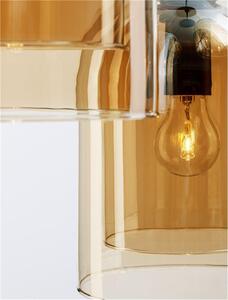 Nova Luce Závěsné svítidlo VELOR dvouvrstvé šampaň sklo E27 3x12W
