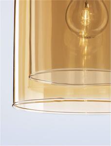 Nova Luce Závěsné svítidlo VELOR dvouvrstvé šampaň sklo E27 1x12W