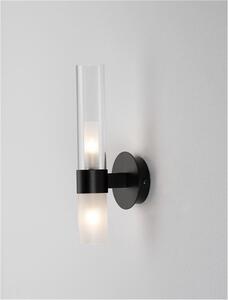 Nova Luce Nástěnné svítidlo CENTURY matná černá a čiré a matné sklo 2xG9
