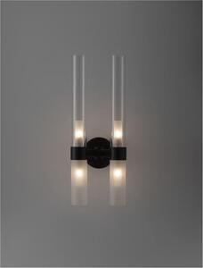 Nova Luce Nástěnné svítidlo CENTURY matná černá a čiré a matné sklo 4xG9