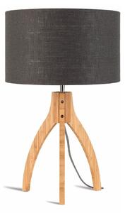 Stolní lampa s tmavě šedým stínidlem a konstrukcí z bambusu Good&Mojo Annapurna