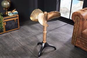 Odkládací stolek OCEAN 75cm zlatý se skleněnou deskou
