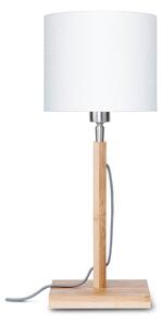 Stolní lampa s bílým stínidlem a konstrukcí z bambusu Good&Mojo Fuji