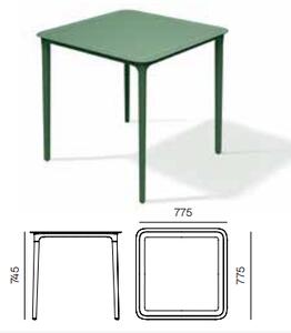 Prosperplast Zahradní jídelní stůl RIMOS 77,5x77,5x74,5 cm šedý