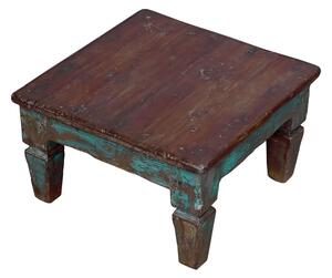 Starý čajový stolek z teakového dřeva, 40x40x23cm