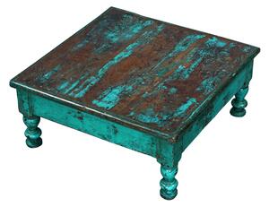 Starý čajový stolek z teakového dřeva, 49x49x22cm