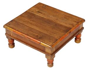 Starý čajový stolek z teakového dřeva, 39x39x18cm
