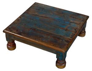 Starý čajový stolek z teakového dřeva, 47x47x17cm