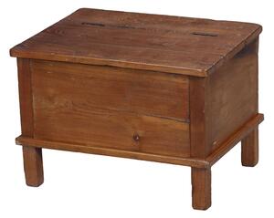 Starý kupecký stolek z teakového dřeva, 55x42x39cm